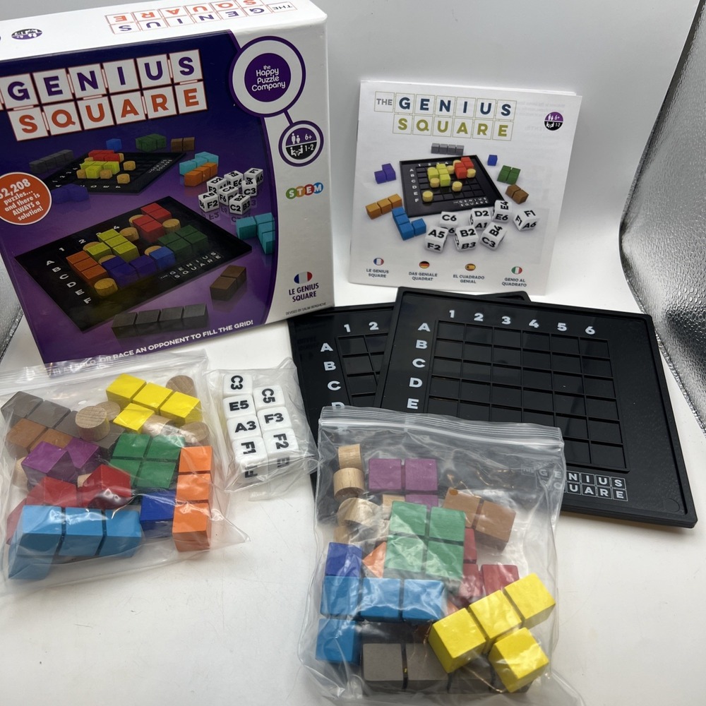 The Genius Square 100% COMPLETE The Happy Puzzle Company 2018 STEM Brain Teaser